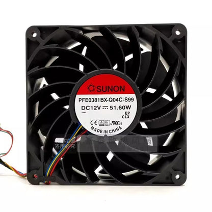 SUNON PFE0381BX-Q04C-S99 14038 DC12V 51.60W 14CM 4-Wire High Airflow Cooling Fan