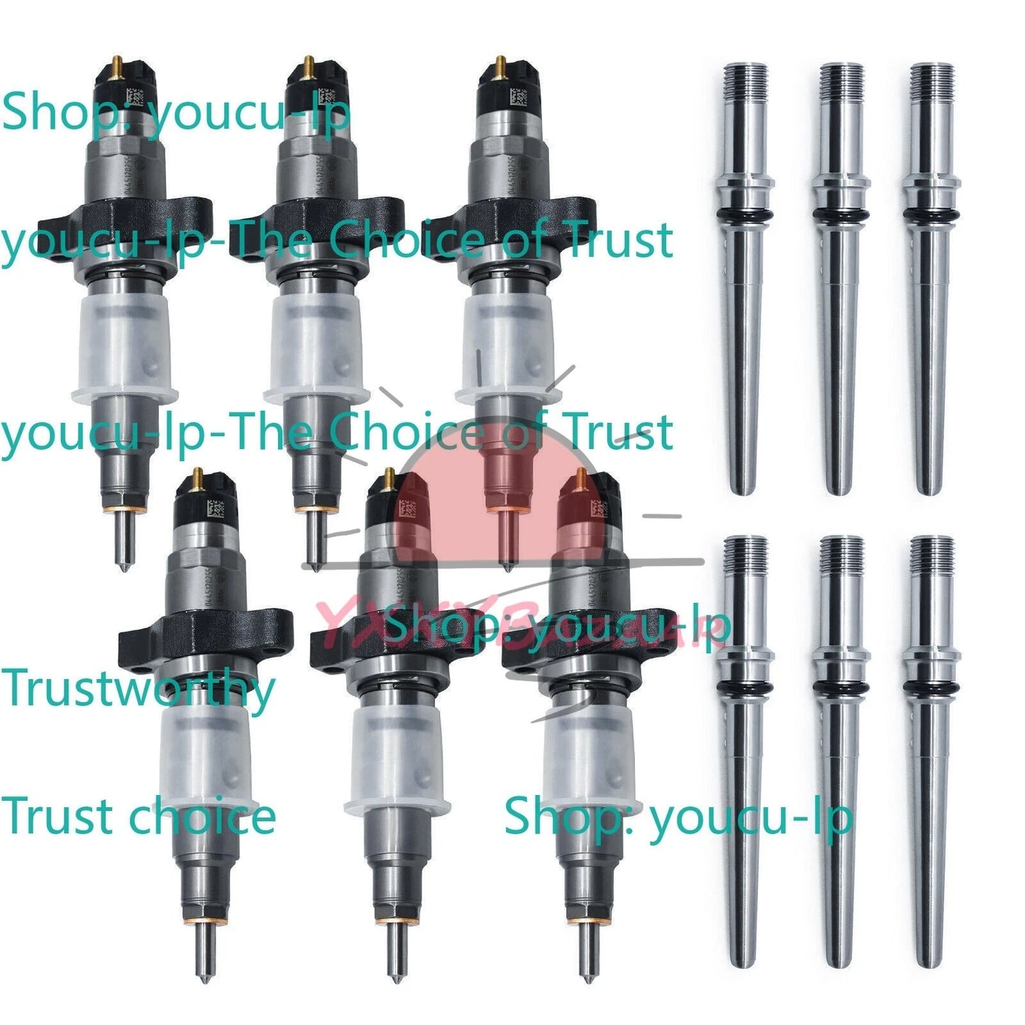 6X Fuel Injector 0445120255 Fits For 2003-2004 Dodge Ram2500 3500 Cummins 5.9L
