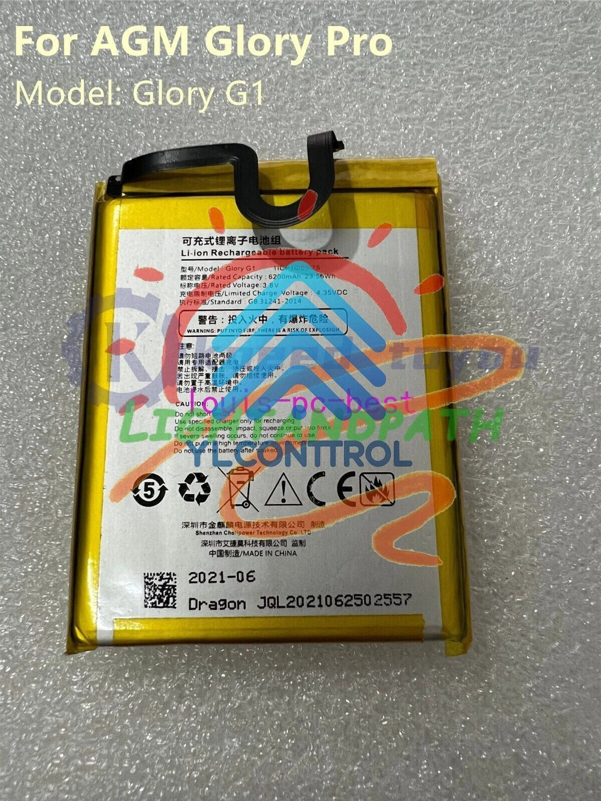 1PC For Glory Pro 3.8V batteria G1 - Battery~