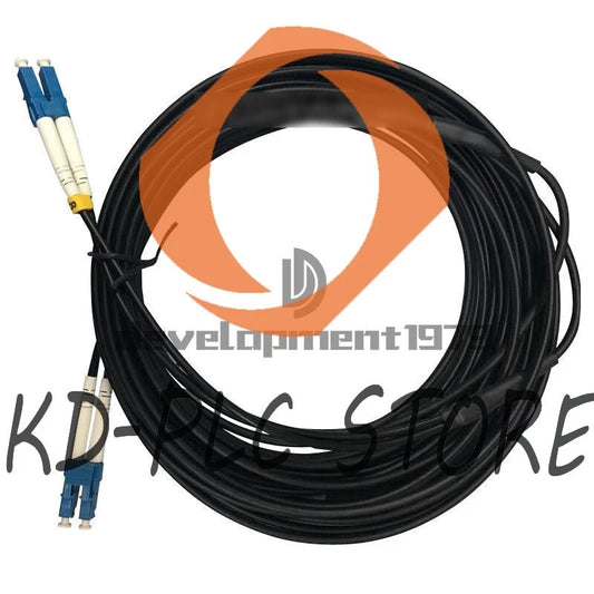 UPC Duplex Single Mode Black Armored PVC Fiber Patch Cord Cable LC-LC 70M