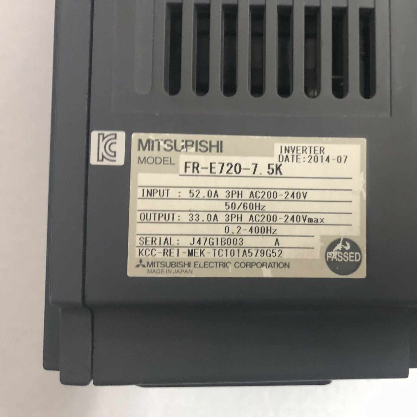 Mitsubishi Inverter FR-E720-7.5K Used - MITSUBISHI