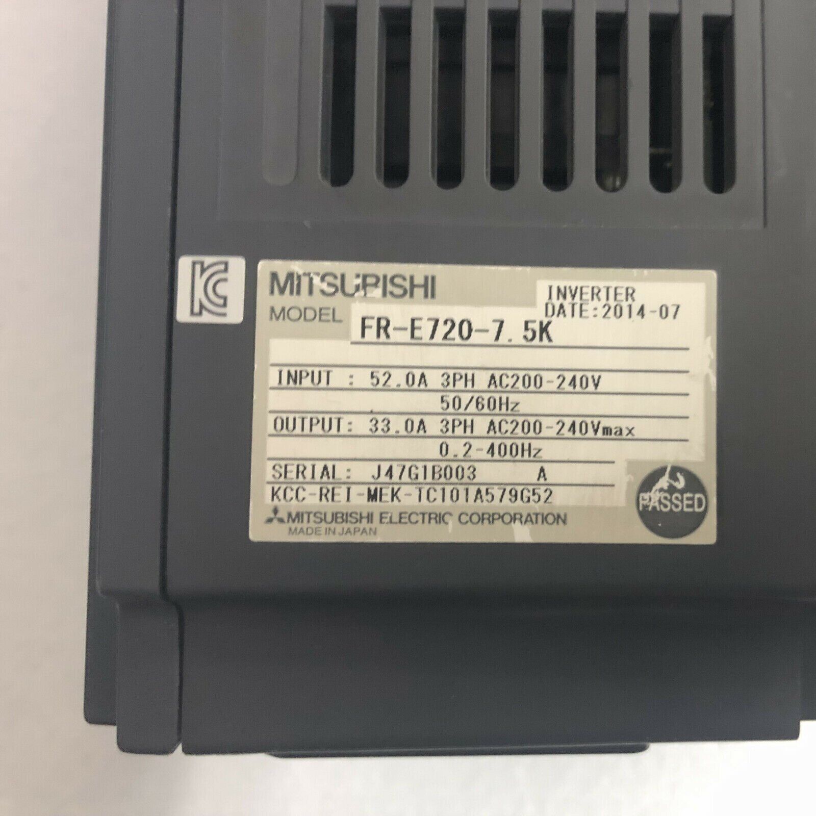 Mitsubishi Inverter FR-E720-7.5K Used - MITSUBISHI