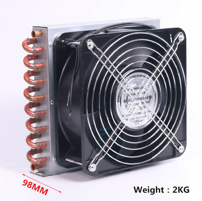 new Refrigerator condenser 7mm copper tube aluminum fin 2*9*193 with 220V 150MM fan - KOEED