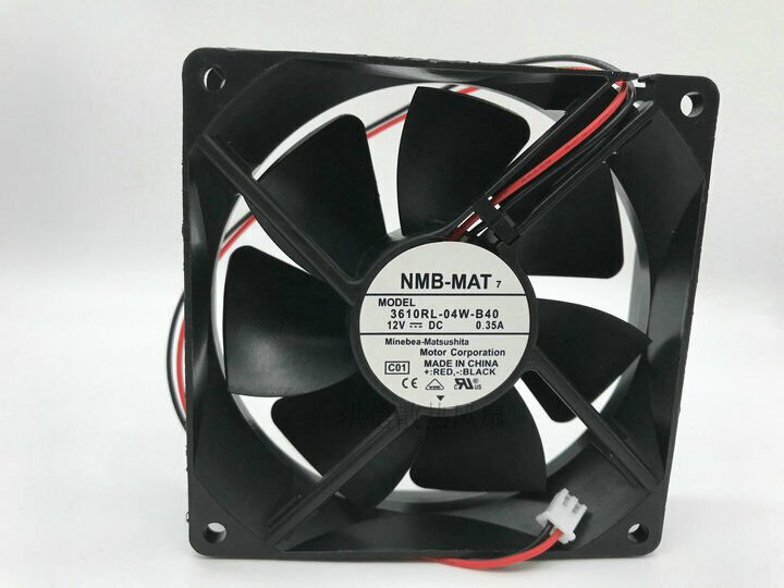 new NMB-MAT 3610RL-04W-B40 DC12V 0.35A 9CM 9025 2-wire chassis silent fan