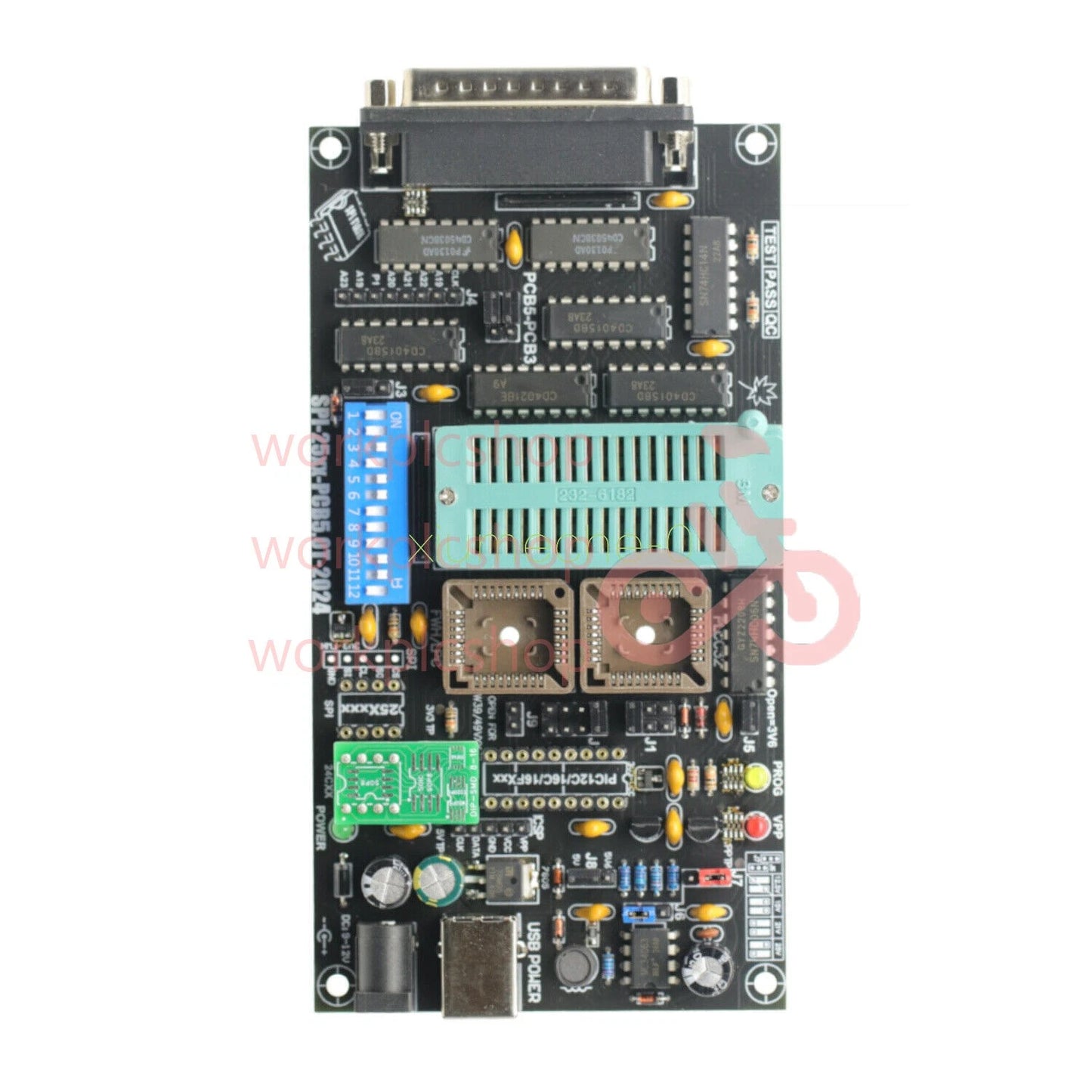 SPI 25xx EPROM programmer BIOS009 PIC,support 0.98d12,promotion clip PLCC32+SOIC