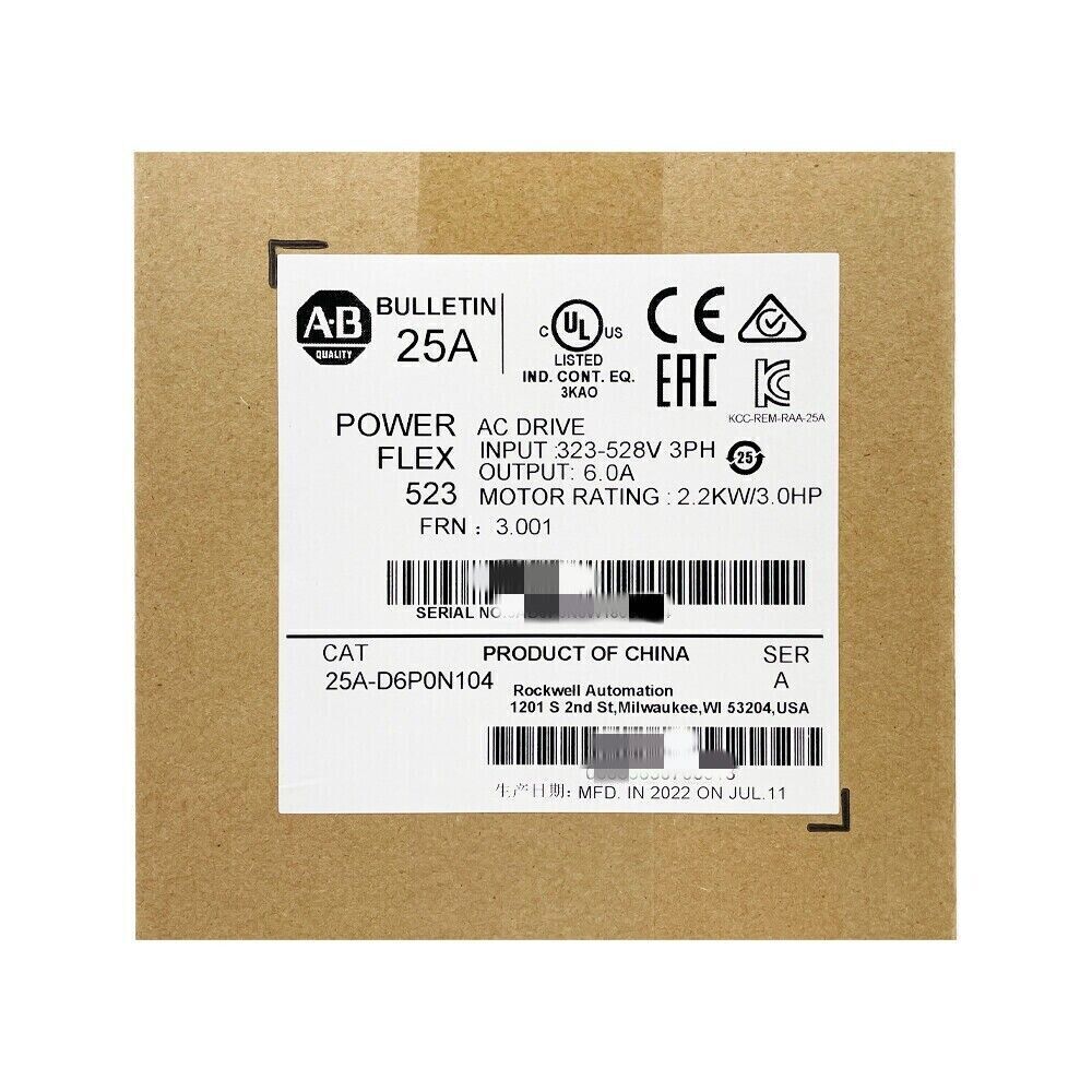 Allen-Bradley PowerFlex 523 AC Drive 6A 3HP - ALLEN-BRADLEY