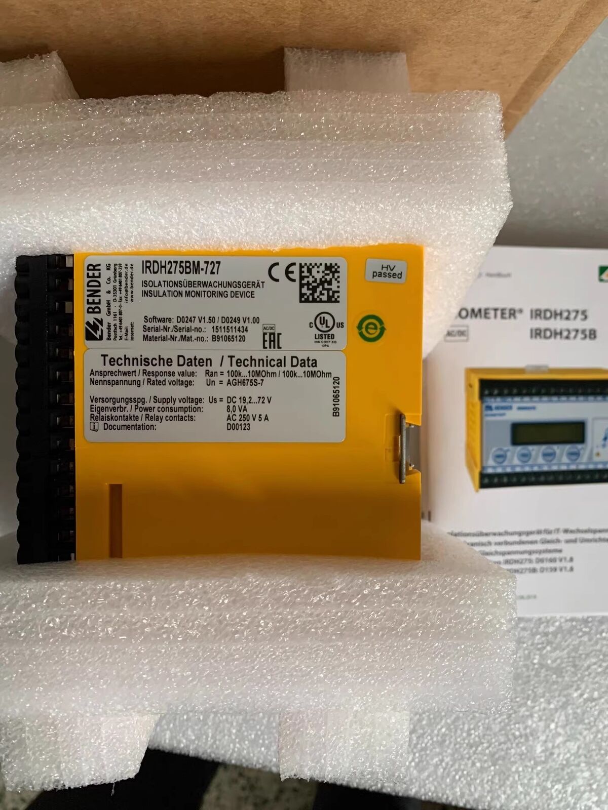 new 1pcs BENDER Insulation Detector IRDH275BM-727 - BENDER