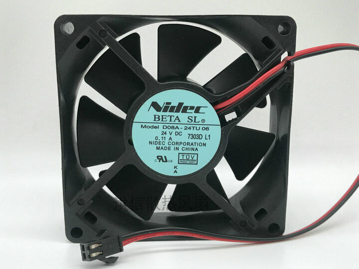 new 1 pcs Nidec BETASL Fan D08A-24TU 06 DC 24V 0.11A 8CM 8025 2 Pin - NIDEC