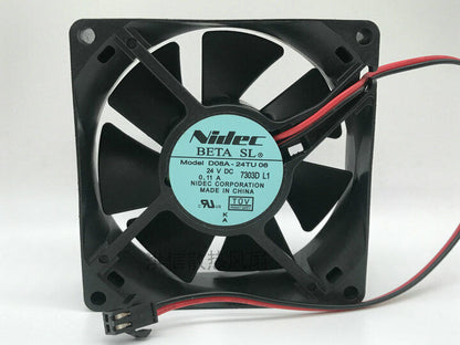 new 1 pcs Nidec BETASL Fan D08A-24TU 06 DC 24V 0.11A 8CM 8025 2 Pin - NIDEC