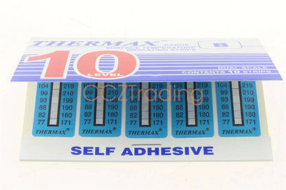 THERMAX TMC 10 strips Temperature Label 10 Level Range B 77-127°C/171-261℉