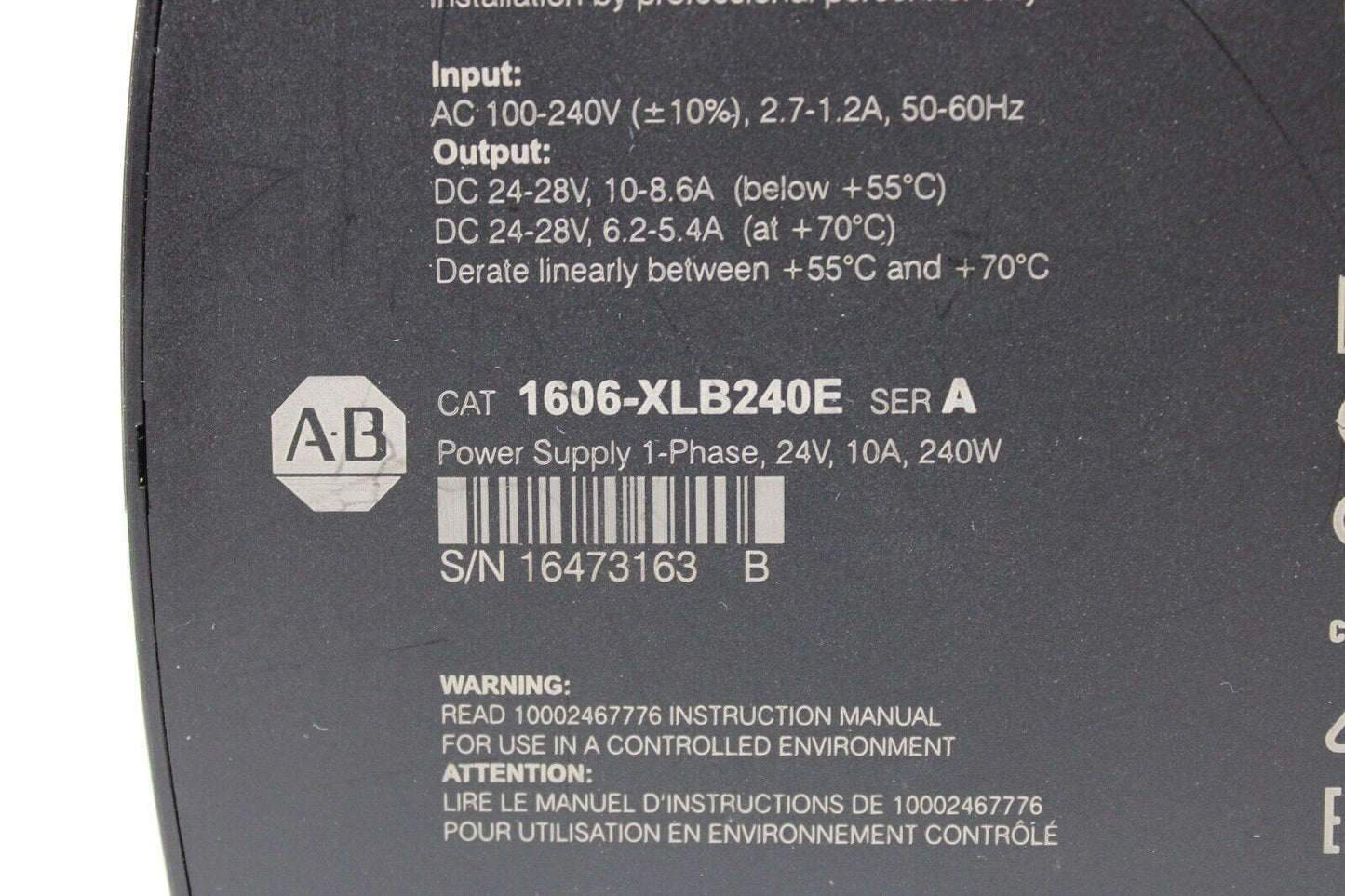 used Allen Bradley 1606-XLB240E Power Supply - ALLEN BRADLEY