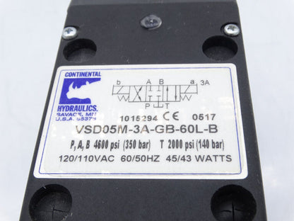 Continental Hydraulics VSD05M-3A-60L hydraulic valve - CONTINENTAL HYDRAULICS