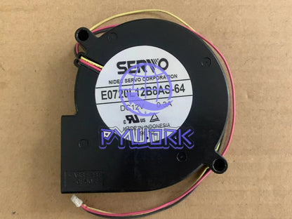 1PCS SERVO E0720L12B8AS-64 12V 0.3A 7520 3-wire blower turbine cooling fan
