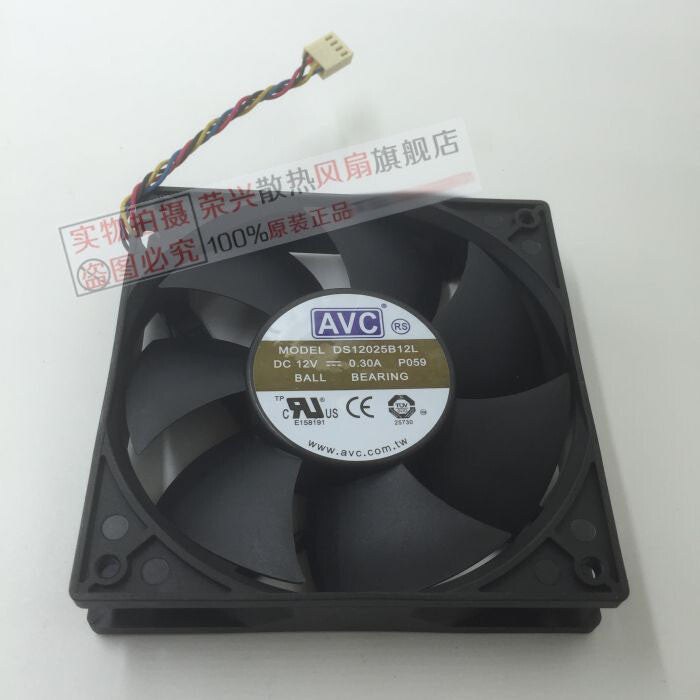 AVC DS12025B12L P059 12025 12V 0.30A 4-wire PWM temperature control CPU fan
