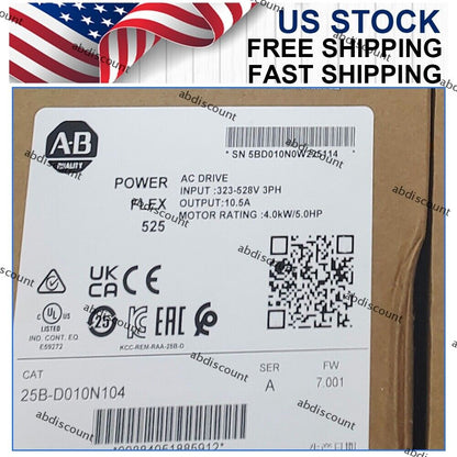 PowerFlex 525 4kW AC Drive 25B-D010N104 - ALLEN-BRADLEY