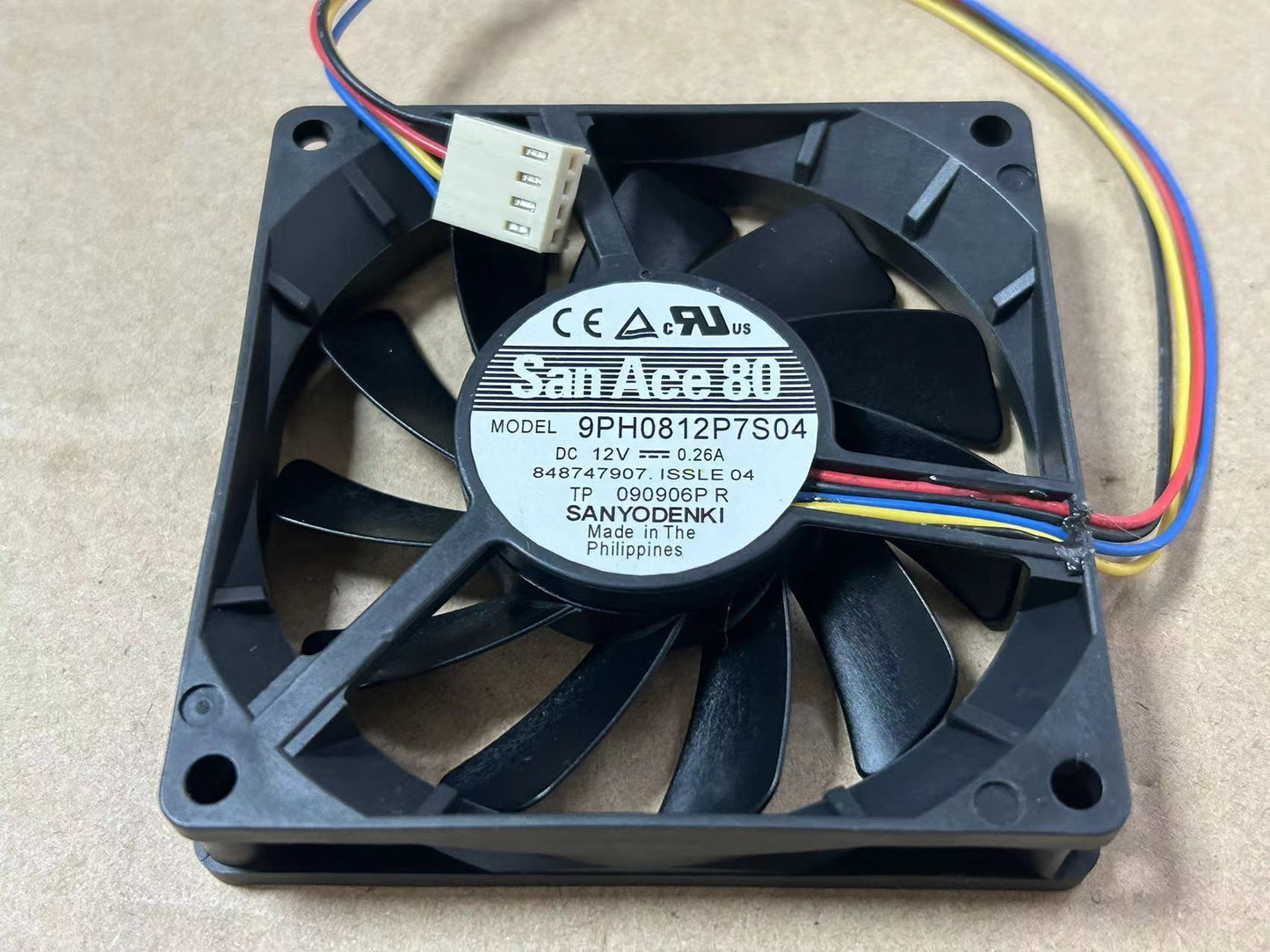 new Sanyo 9PH0812P7S04 12V 0.26A 8015 8cm 4-pin double ball chassis CPU PWM fan