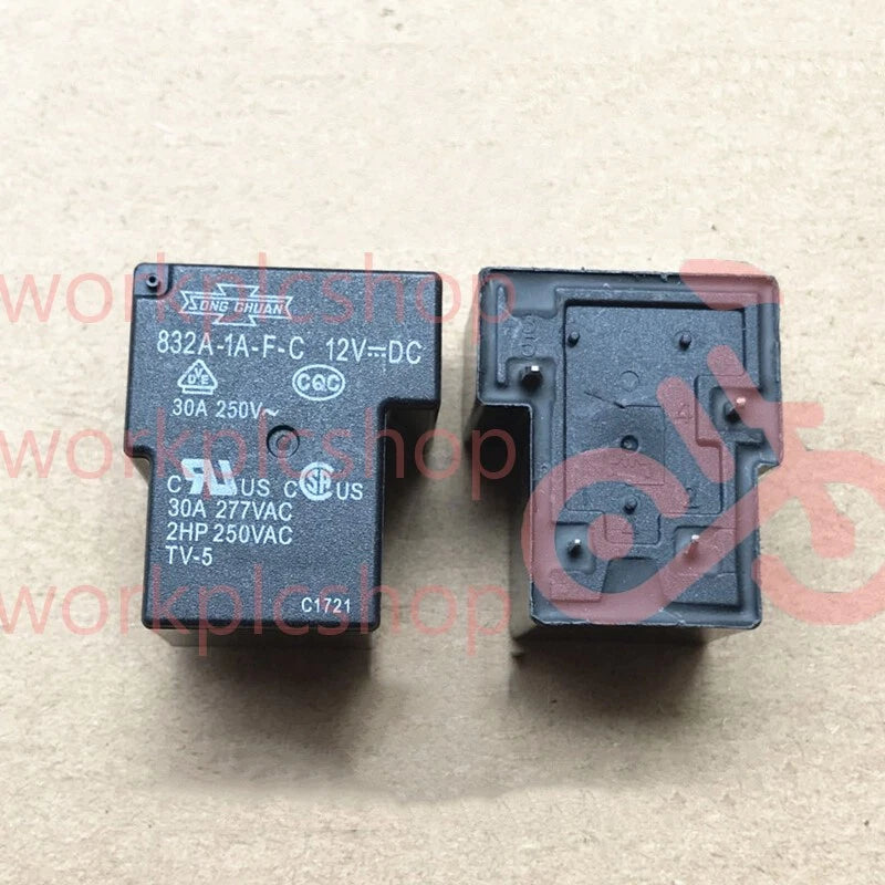 1PC SONGCHUAN 832A-1A-F-C 12VDC Power Relay 30A 250V 4 Pins
