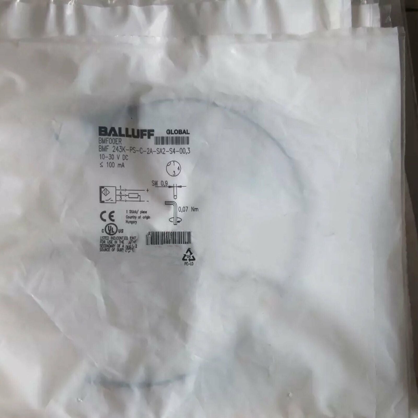 1PC BALLUFF Sensor BMF 243K-PS-C-2A-SA2-S4-00,3 - BALLUFF