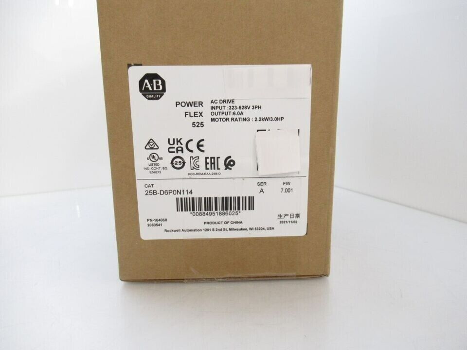"New AB 25B-D6P0N114 Allen Bradley 25BD6P0N114 PowerFlex 525 AC Drive" - ALLEN BRADLEY