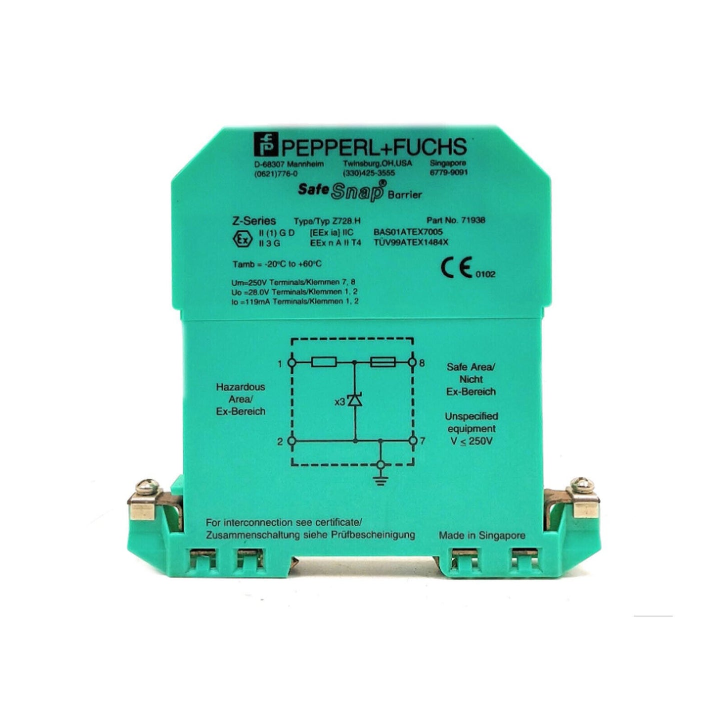 PEPPERL+FUCHS Z728.H Safety Barrier 1PC In Box - SafetyGuardian Z728.H - PEPPERL+FUCHS SafetyGuardian Safety Barrier Z728.H - SafetyGuardian Z728.H PEPPERL+FUCHS - PEPPERL+FUCHS