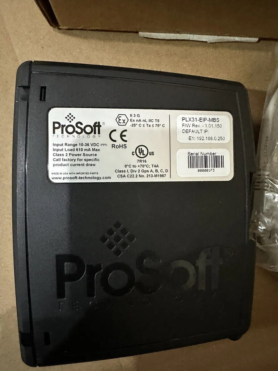 PROSOFT PLX31 EtherNet/IP to Modbus Serial - PROSOFT