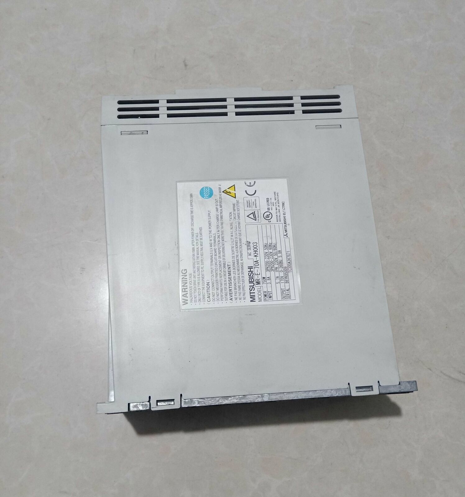 Mitsubishi AC Servo Amplifier MR-E-70A-KH003 Tested - MITSUBISHI