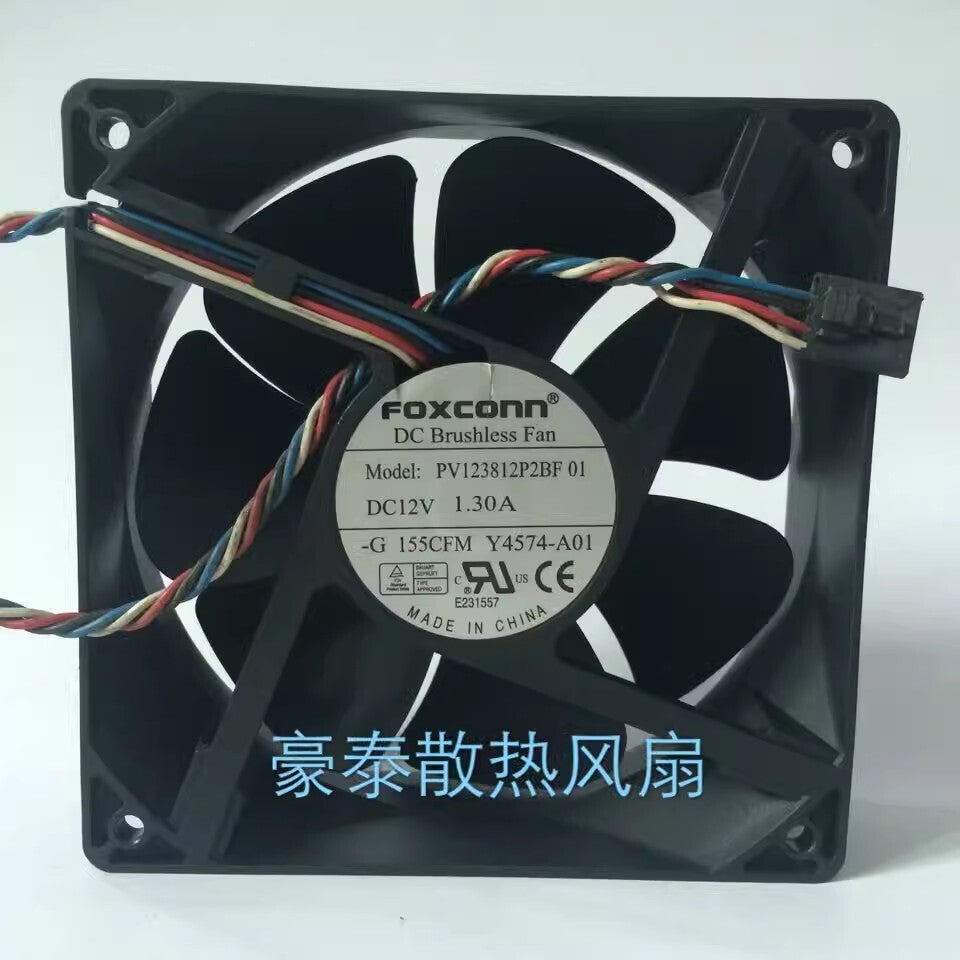 Foxconn PV123812P2BF 01 12038 DC12V 1.30A 12CM 4-Pin Dual Ball Cooling Fan