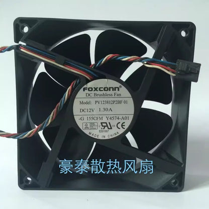 Foxconn PV123812P2BF 01 12038 DC12V 1.30A 12CM 4-Pin Dual Ball Cooling Fan