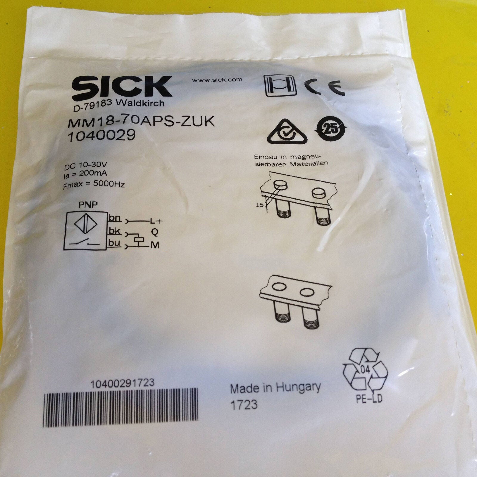 MM18-70APS-ZUK Proximity Switch Sensor Fast - ONE SICK