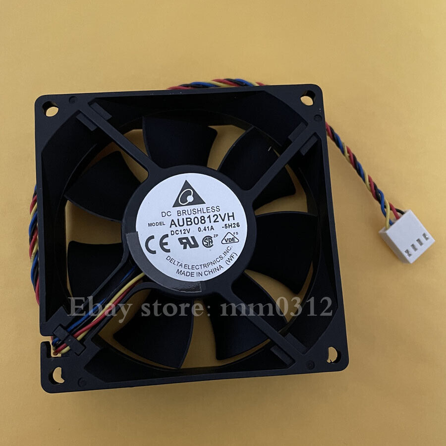 Used Delta AUB0812VH 80mm x 25mm Cooling Fan PWM DC 12V - DELTA