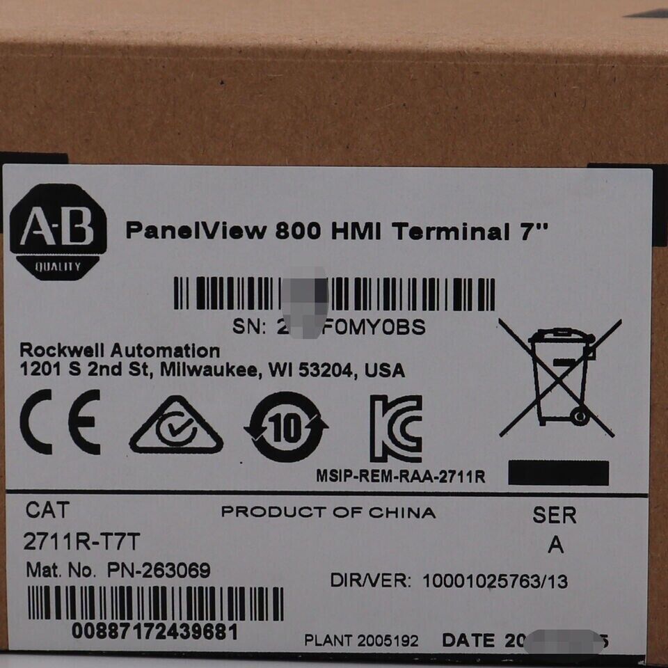 New AB 2711R-T7T New Factory Sealed 7-INCH HMI TERMINAL - PANELVIEW