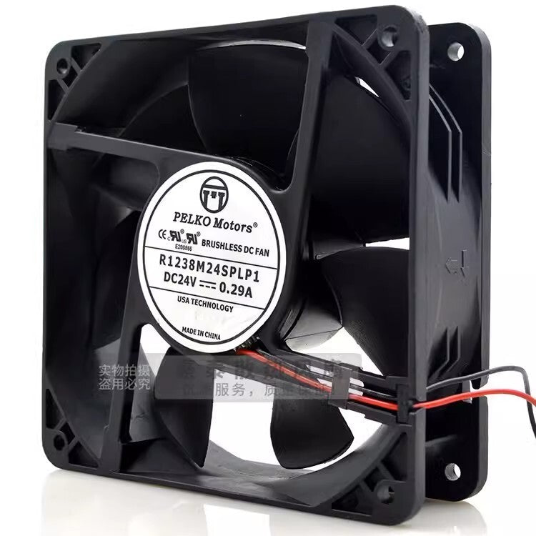 PELKO Motors R1238M24SPLP1 12038 DC24V 0.29A 12CM 2-Wire Silent Cooling Fan