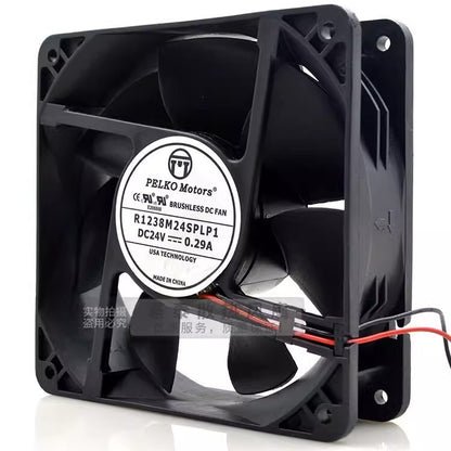 PELKO Motors R1238M24SPLP1 12038 DC24V 0.29A 12CM 2-Wire Silent Cooling Fan