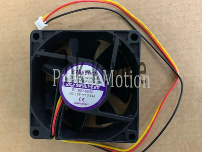 1PCS EVERCOOL EC7025L12ER 7cm 7025 12V 0.14A 3-wire cooling fan