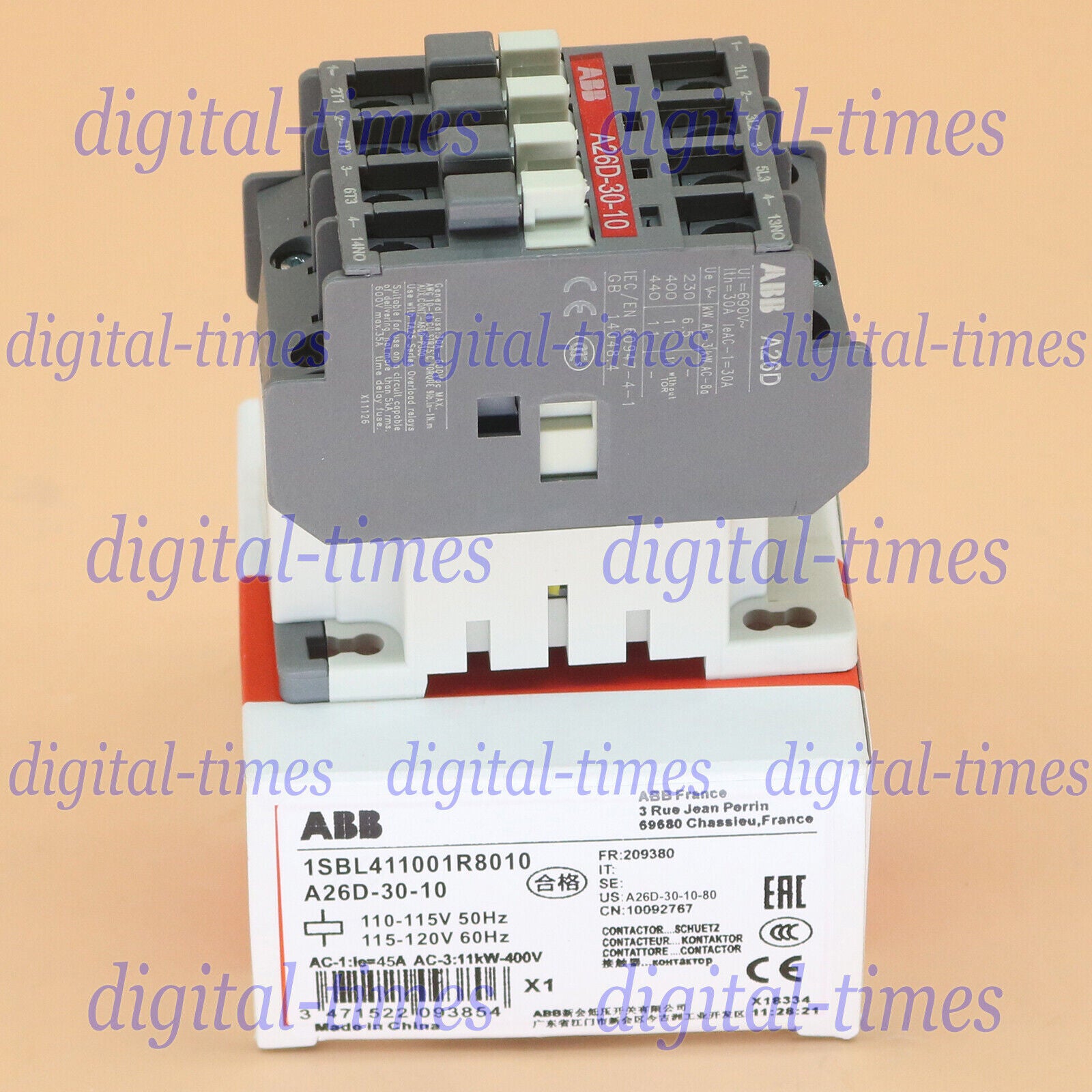 new   ABB A26D-30-10 110V AC Contactor