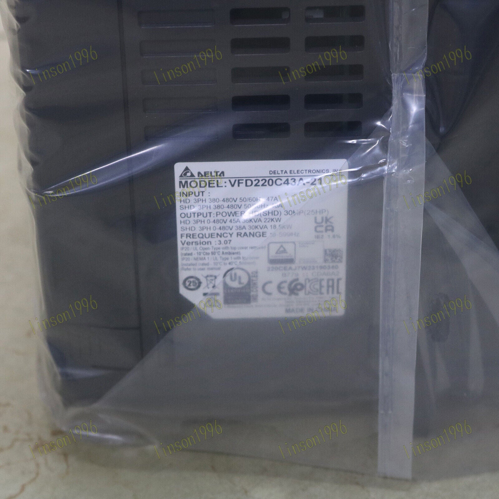 Delta VFD VFD220C43A-21 22kw 30HP 3Phase AC380-480V Frequency converter - DELTA