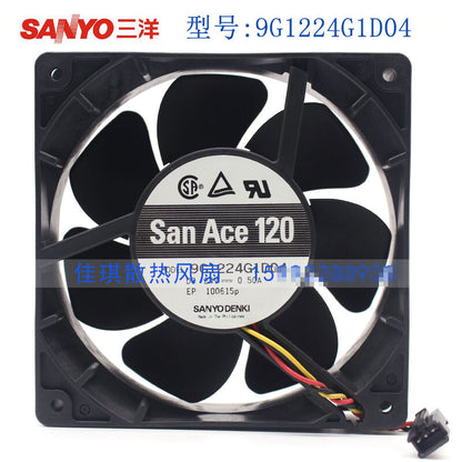1pcs Sanyo 9G1224G1D04 12038 24V 0.50A 3-wire fan