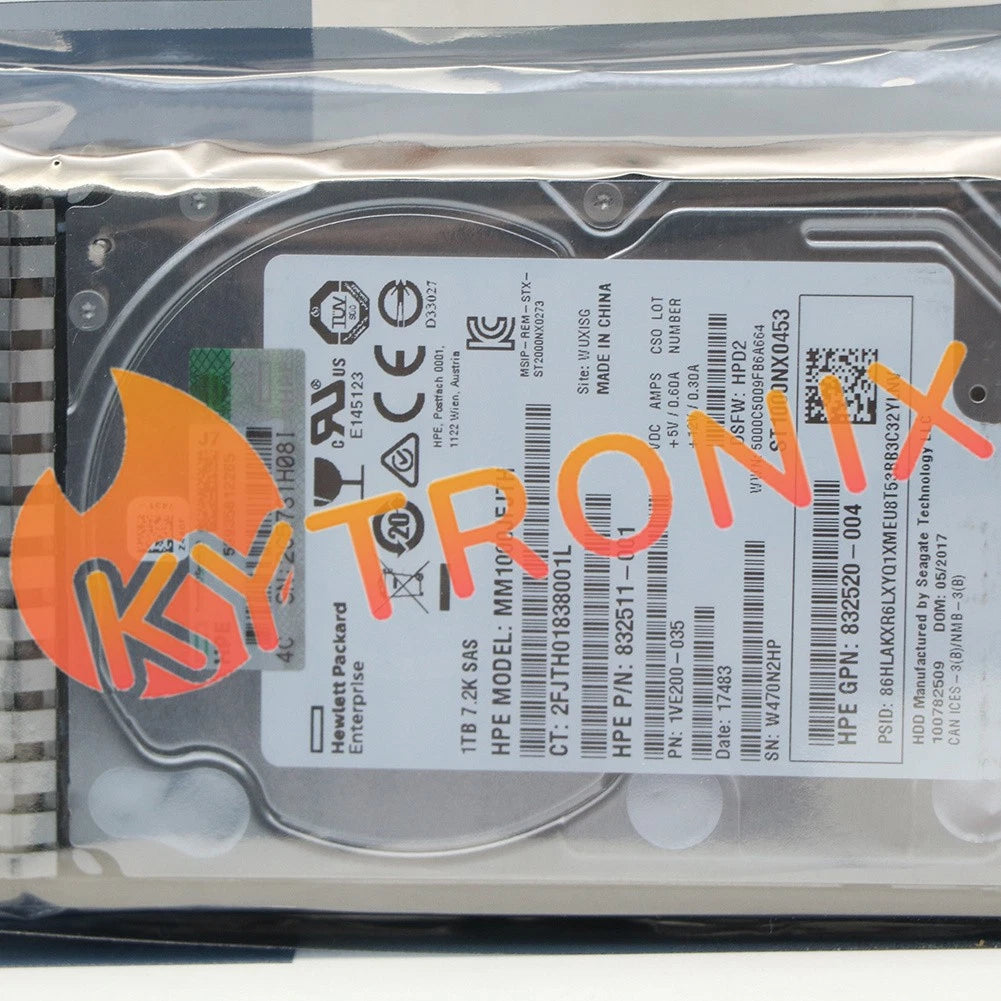HPE 832984-001 832514-B21 1TB 7.2K 12G SFF 2.5" SAS SC HARD DRIVE G9 G8 HDD