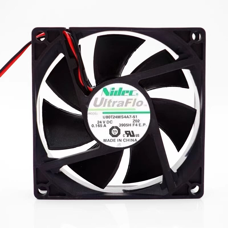 Nidec U80T24MS4A7-51 8025 DC24V 0.165A 8CM 2-Wire Inverter Cooling Fan