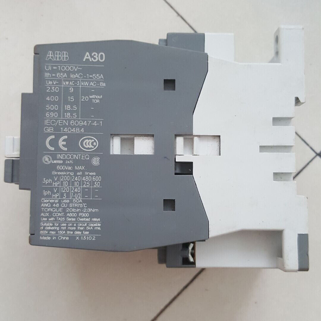 Abb Contactor A30-30-01 AC220V 3-Pole 15KW ONE YEAR - ABB