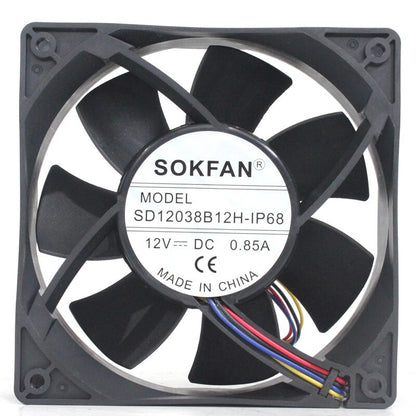 SOKFAN SD12038B12H 12038 12V 0.85A 4-wire waterproof cooling fan