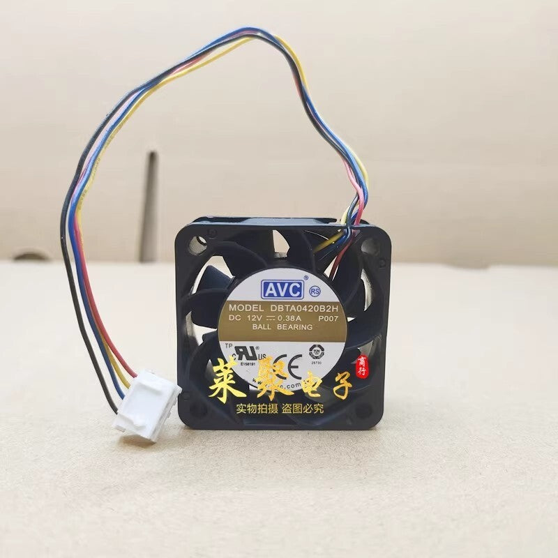 AVC DBTA0420B2H-P026 DC12V 0.38A 4CM 4-Wire Ball Cooling Fan