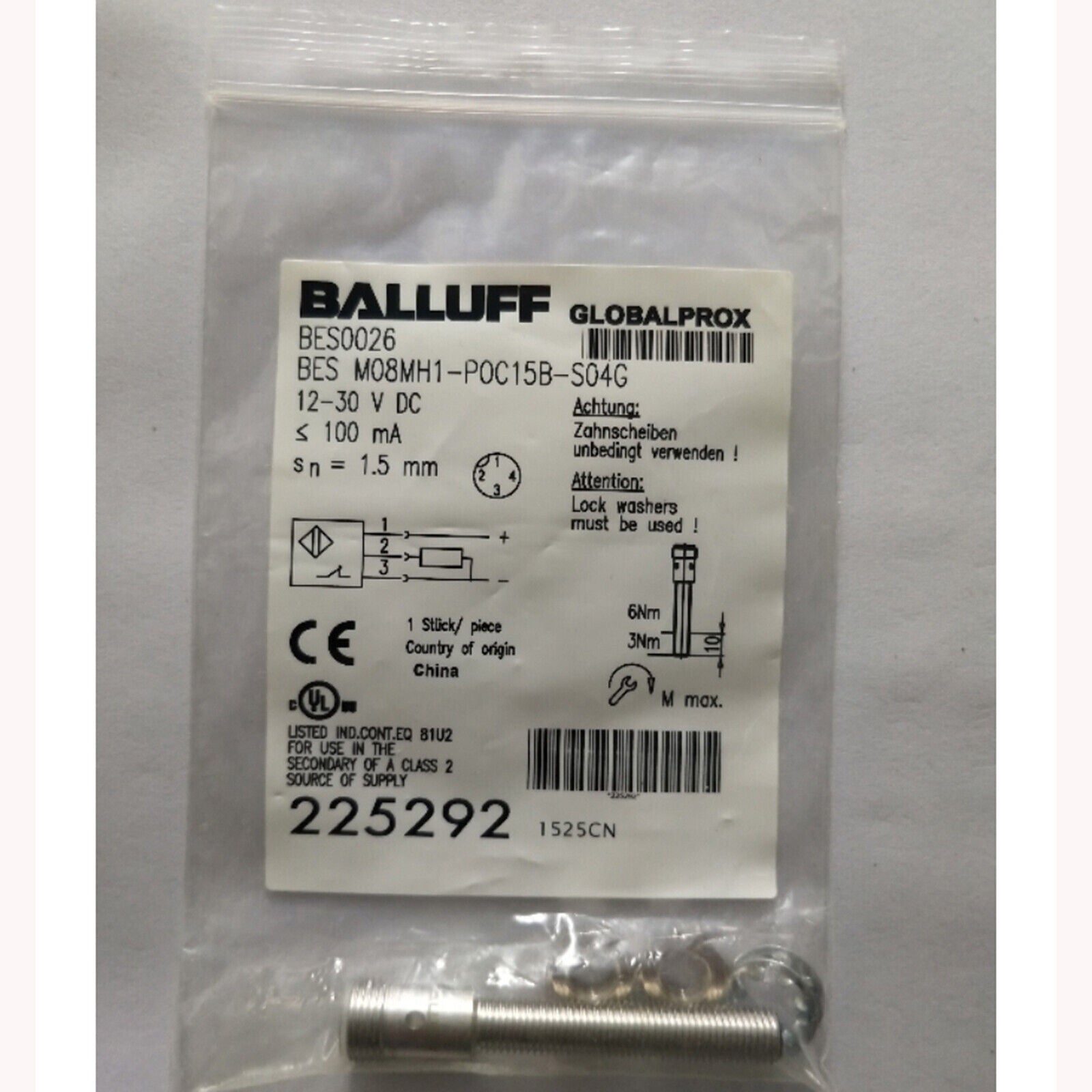 1PC Proximity Sensor BES M08MH1-POC15B-S04G - BALLOFF
