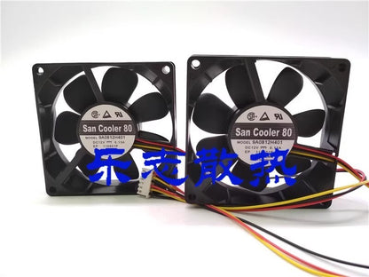 2PCS Sanyo 9A0812H401 8025 DC12V 0.13A 8CM Silent Inverter Cooling Fan