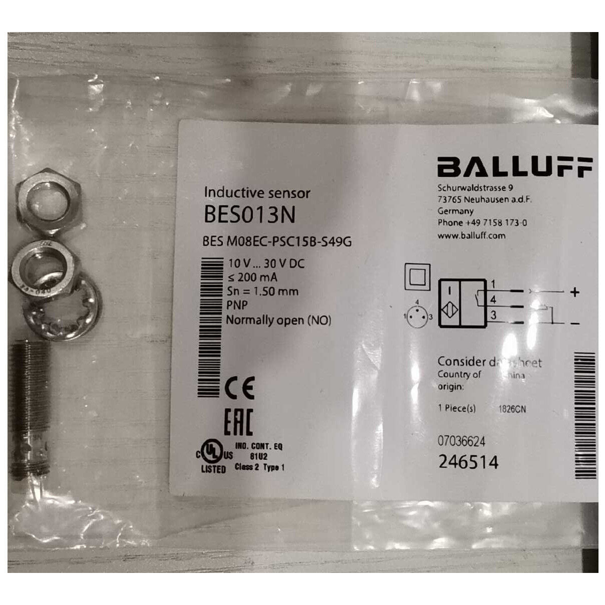 1PC BALLUFF BES M08EC-PSC15B-S49G Proximity Switch SHIPP - BALLOFF