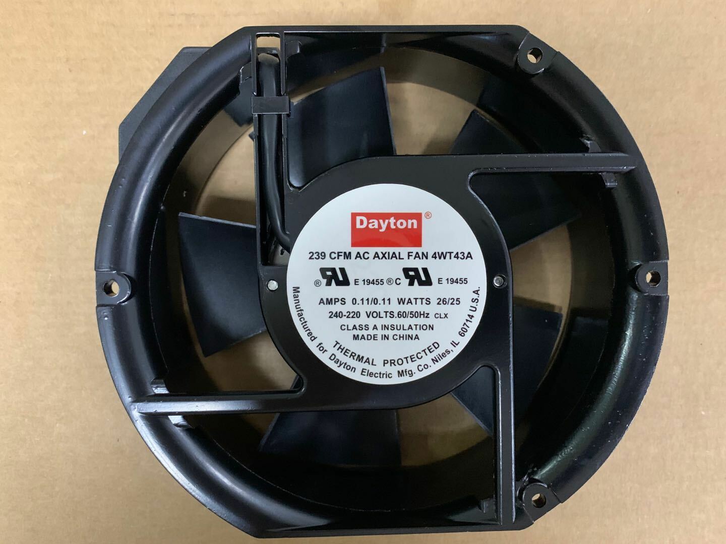 new 1PC Dayton 239 CFM AC AXIAL FAN 4WT43A 240-220V 26/25W Cooling Fan