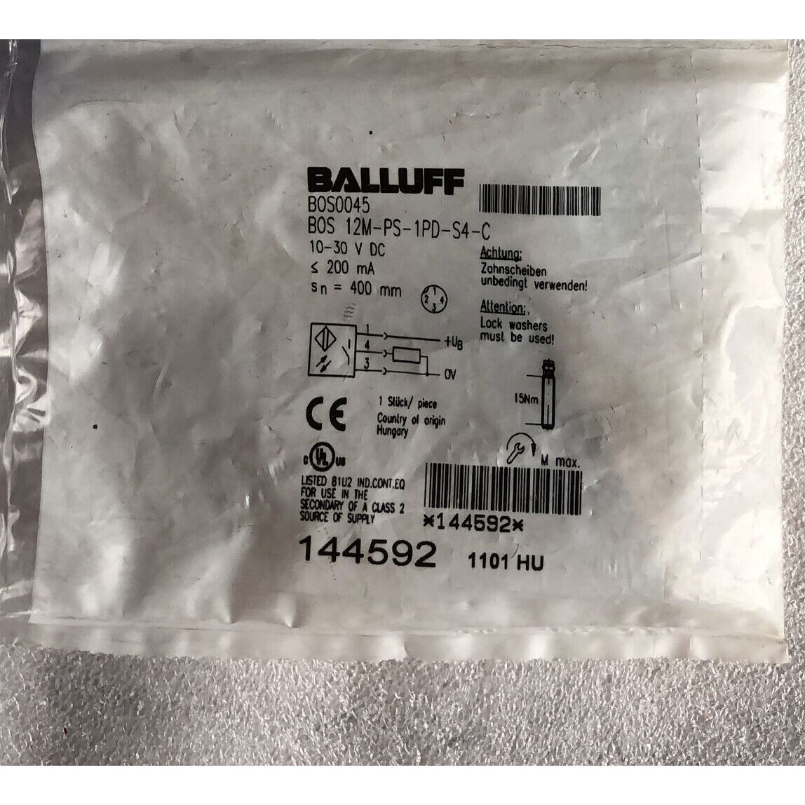 Proximity Switch BOS 12M-PS-1PD-S4-C - BALLUFF