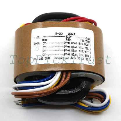 Transformer Audiophile 30W 30VA In 0-(115)-230V-SCN Out 9V 12V 15V 18V24V R-core