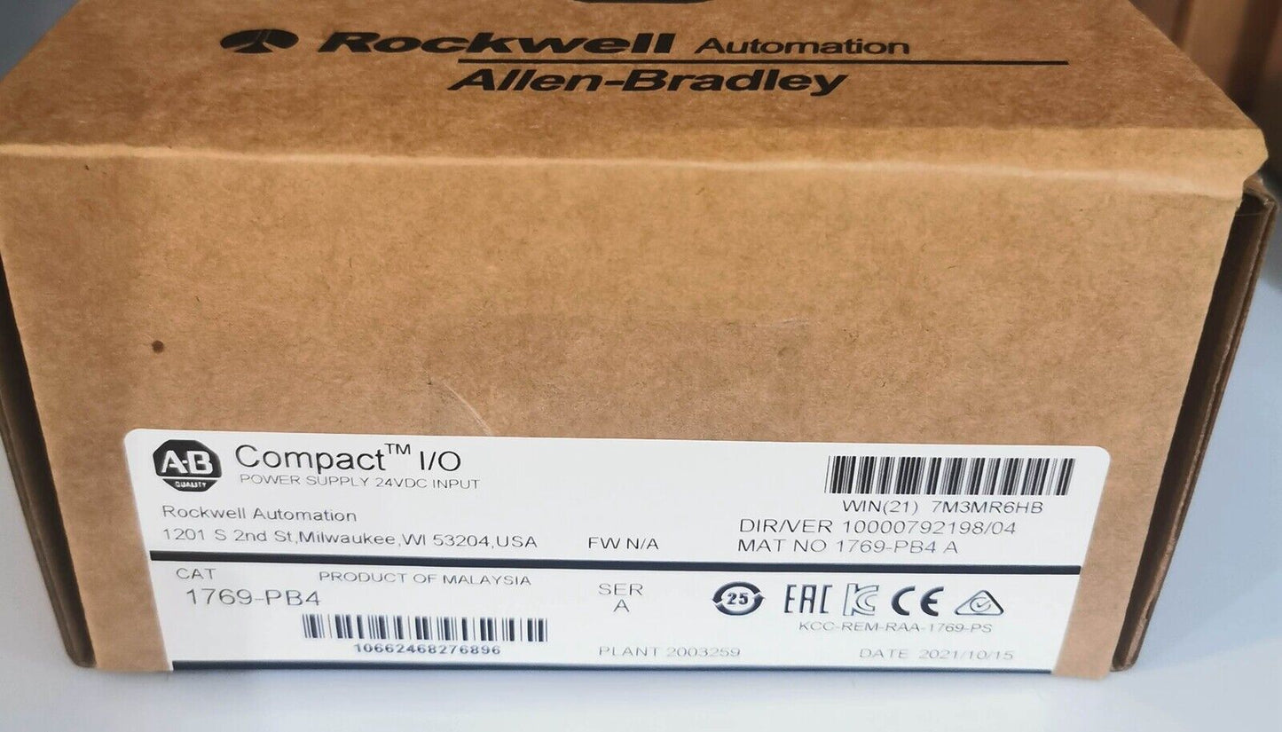 CompactLogix Power Supply AB 1769-PB4 Factory Sealed - COMPACTLOGIX