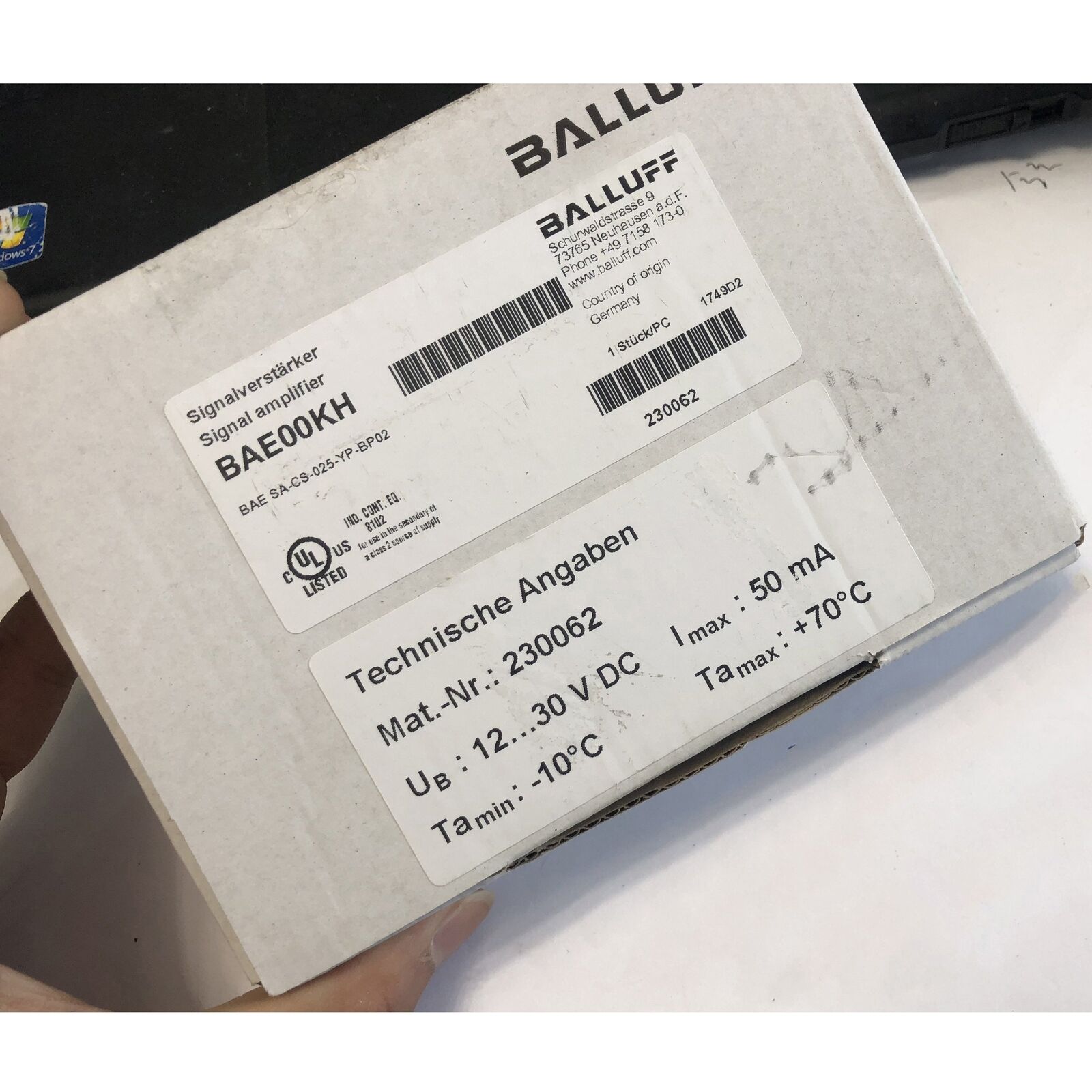new  BALLUFF amplifier BAE SA-CS-025-YP-BP02 in box SPOT STOCK